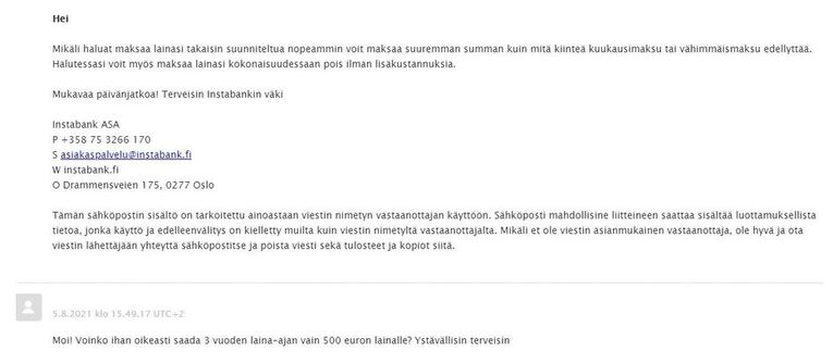 instabank asiakaspalvelu