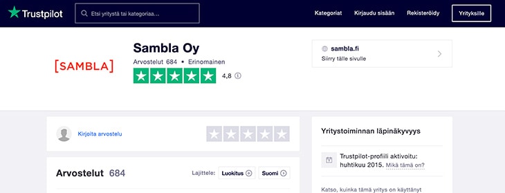 Samba - Trustpilot